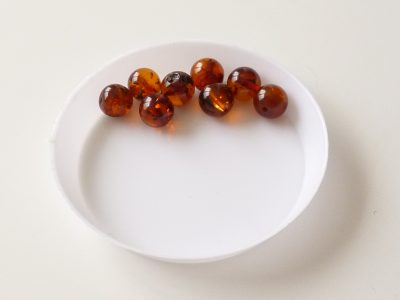 Ambre miel orange (baltique) - ronde 8mm